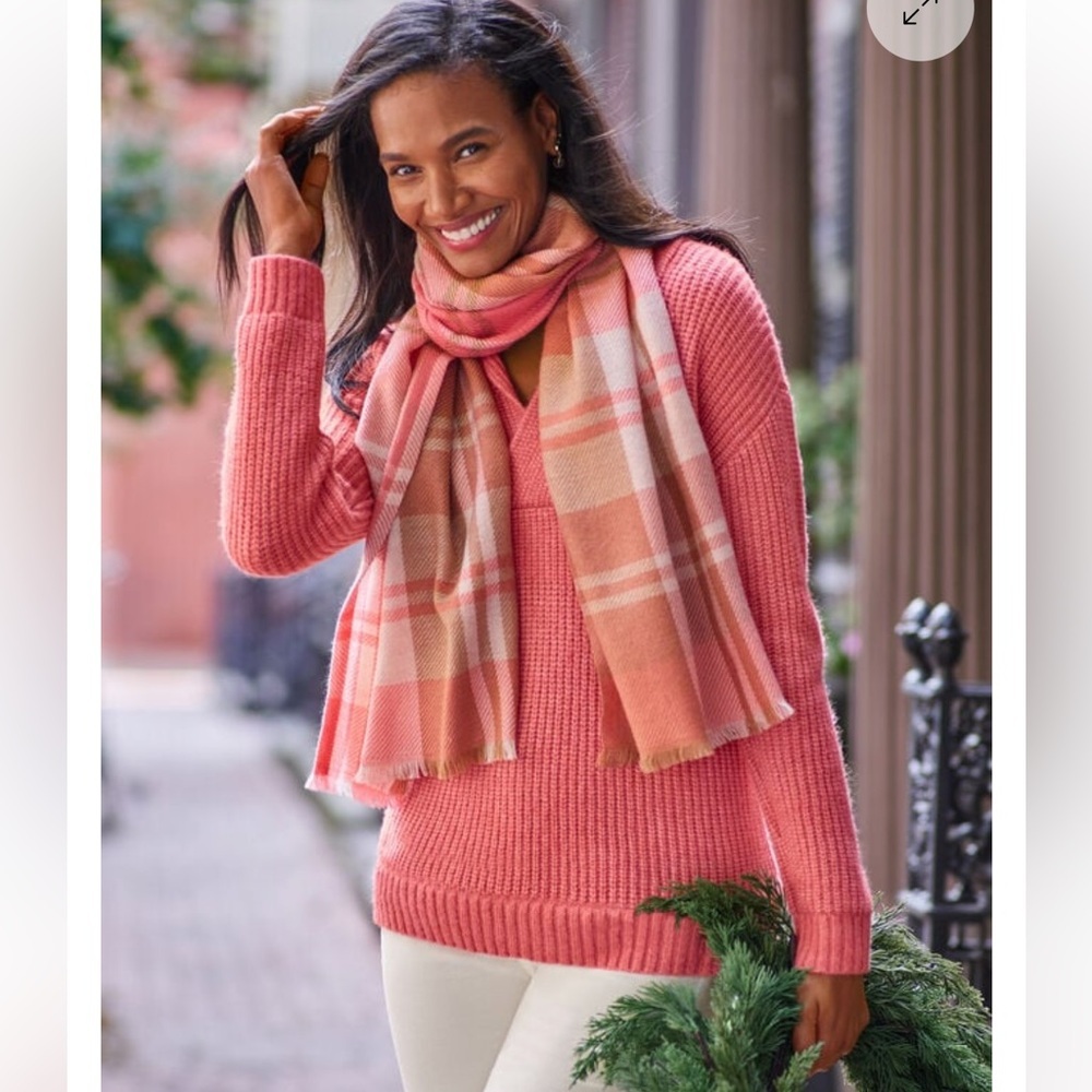 Talbots Shaker Stitch Shawl Collar Pullover. Size Large.